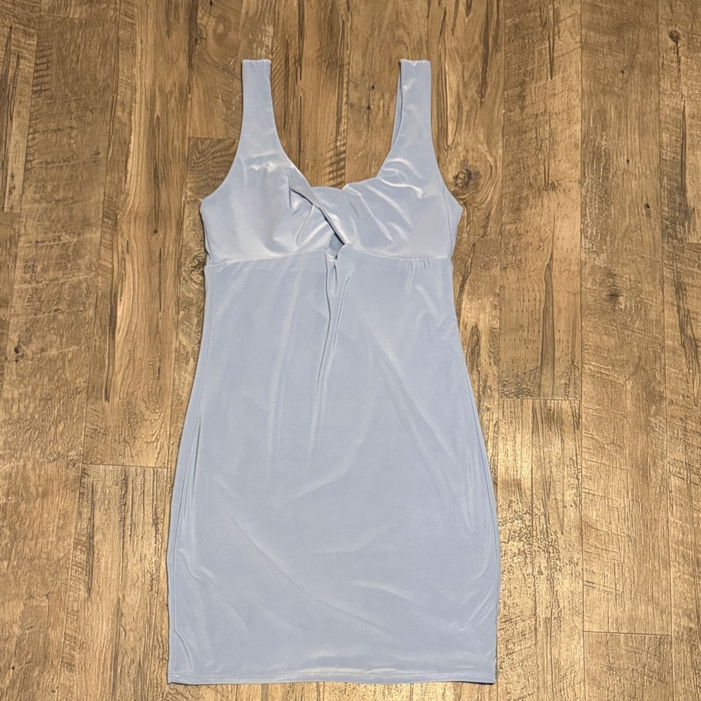 21 Saints Light Blue Mini Dress with Keyhole on Chest - Size S